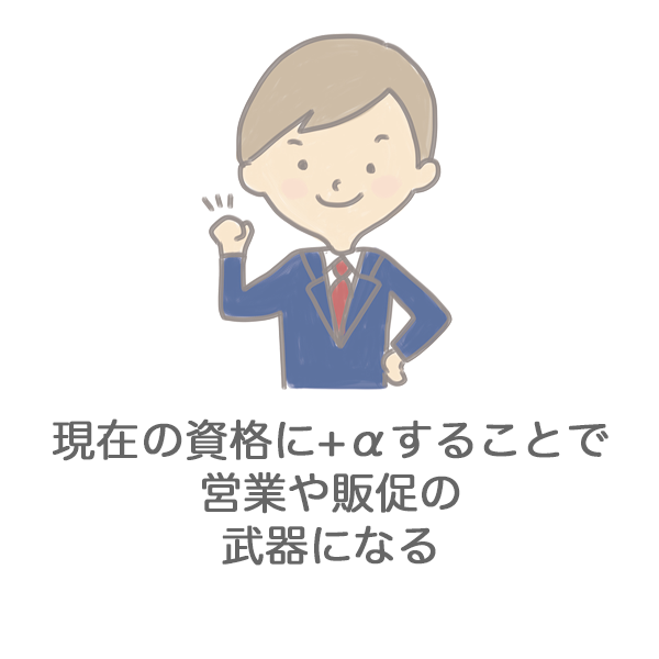 現在お持ちの資格に+アルファする事で独自性UP